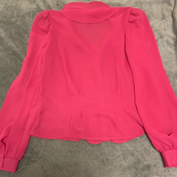 VINTAGE Ms. Paquette | Ruffle Collar Puff Shoulder Long Sleeve Button Up | L - Picture 8 of 11